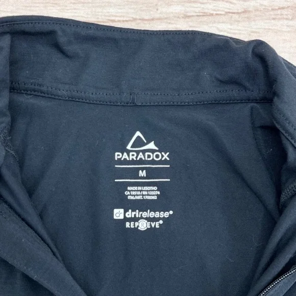 Paradox Womens Black 1/4 Zip Long Sleeve Merino Blend Pullover Top Sz Medium - Picture 3 of 7